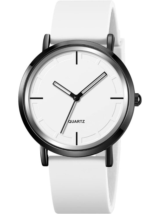 Women\'s White Analog Quartz Simple Silicone Strap Waterproof Round Sport Watch main image 6